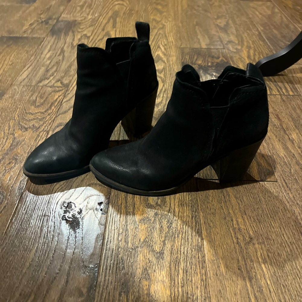 Black booties, suede, size 9